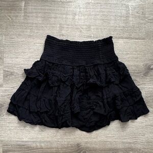 Black Ruffled Mini Skirt
